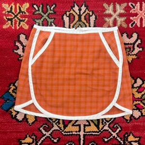 Urban Outfitters Orange Plaid Mini Skirt with White Trim
